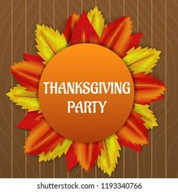 Thanksgiving party concept background. Realistic illustration of thanksgiving party vector concept background for web design