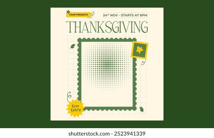 Thanksgiving Party Socials Media. Vector illustration