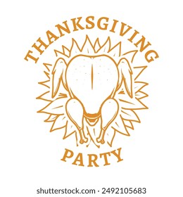 Thanksgiving party with turkey vector design