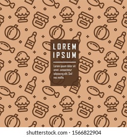 Thanksgiving Pattern Background, Vector Illustrations.