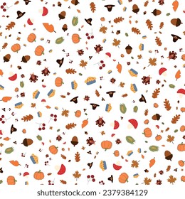 Thanksgiving pattern vector illustration. Happy Thanksgiving day. Harvest festival. Thanksgiving greeting card design.	