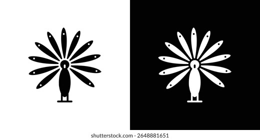 Thanksgiving peacock icon of a flat style vector