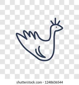 Thanksgiving peacock icon. Trendy linear Thanksgiving peacock logo concept on transparent background from United States of America collection