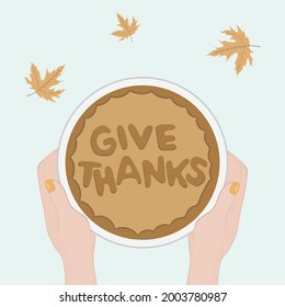 Thanksgiving Pie. Vector Thanksgiving day background