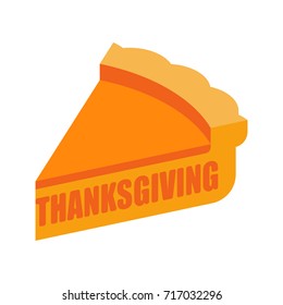 Thanksgiving piece of pumpkin pie. National holiday. Traditional food

