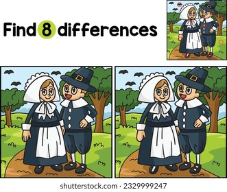 Thanksgiving Pilgrim Children Find The Differences