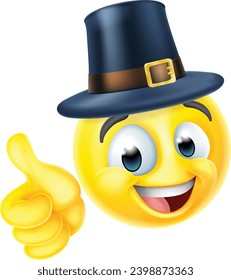 A thanksgiving pilgrim emoticon  cartoon face icon