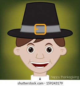 Thanksgiving Pilgrim man character in vector format.