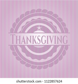 Thanksgiving pink emblem. Retro