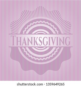 Thanksgiving pink emblem. Retro
