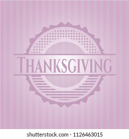 Thanksgiving pink emblem. Vintage.
