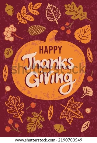 Thanksgiving poster and card vector template