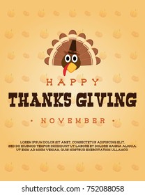 Thanksgiving poster style collection design