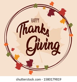 Thanksgiving poster with text - VEctor illustration design