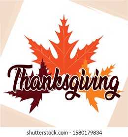 Thanksgiving poster with text - VEctor illustration design