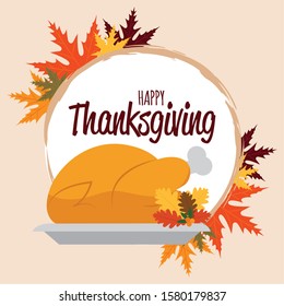 Thanksgiving poster with text - VEctor illustration design