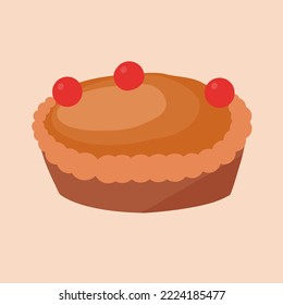 Thanksgiving pumpkin cake in a vector technique on a orange background