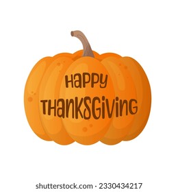 Thanksgiving pumpkin carving greeting inscription. Vector illustration