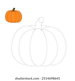 Thanksgiving pumpkin coloring pages for kids. Trace and color thanksgiving pumpkin. Thanksgiving pumpkin halloween celebration coloring page worksheet printable. Kindergarten and preschool.