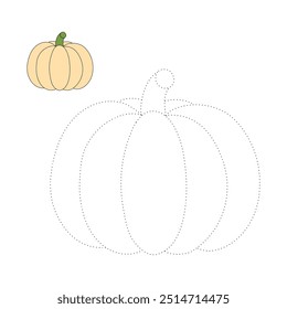 Thanksgiving pumpkin coloring pages for kids. Trace and color thanksgiving pumpkin. Thanksgiving pumpkin celebration coloring page worksheet printable. Kindergarten and preschool activity.