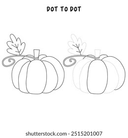 Thanksgiving pumpkin coloring pages for kids. Trace and color thanksgiving pumpkin vector. Thanksgiving pumpkin celebration coloring page worksheet printable. Kindergarten and preschool activity.