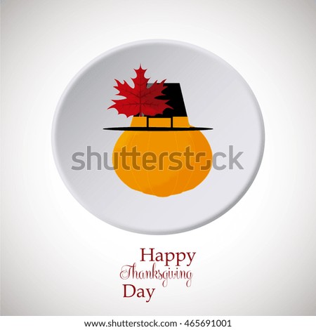 Thanksgiving pumpkin hat on white button