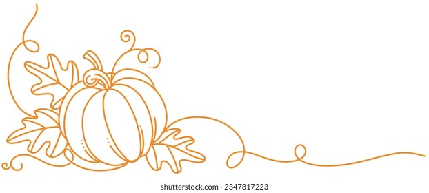 Ilustración vectorial de la línea de calabaza de Acción de Gracias