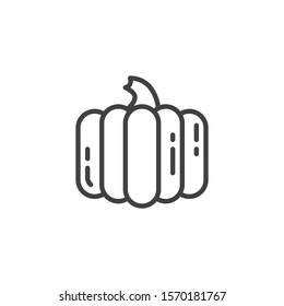 Thanksgiving pumpkin line icon. linear style sign for mobile concept and web design. Pumpkin, Harvest outline vector icon. Symbol, logo illustration. Vector graphics