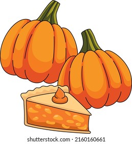 Thanksgiving Pumpkin Pie Cartoon Colored Clipart 