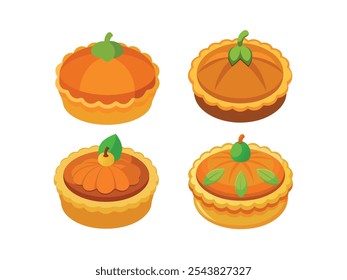 Diseño de Elementos de pastel de calabaza de Acción de Gracias