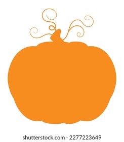 Thanksgiving pumpkin silhouette illustration. Orange closeup squash decoration sign, pumpkins vector image harvesting season autumn symbol