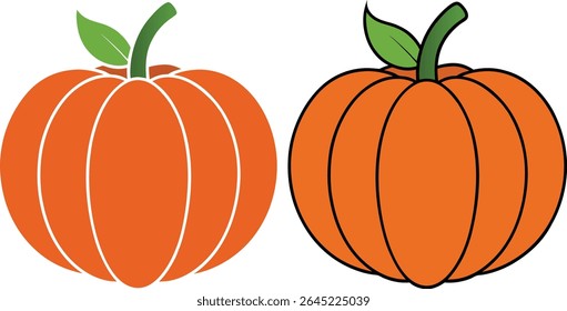 Thanksgiving pumpkin vector illustration. Orange Halloween decoration concept. pumpkin vector colorful illustration design.