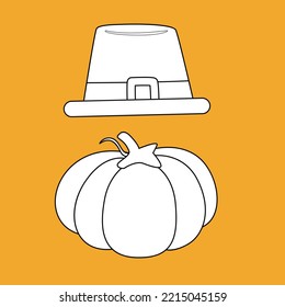 Sello digital de sombrero de calabazas de Acción de Gracias
