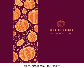 Thanksgiving pumpkins horizontal frame seamless pattern background