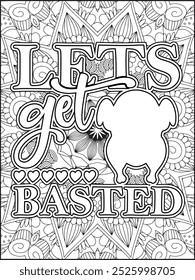 Thanksgiving Quote Coloring Page for Adults. Thanksgiving Coloring Page. Adult Mandala Coloring Page.  