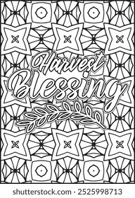 Thanksgiving Quote Coloring Page for Adults. Thanksgiving Coloring Page. Adult Mandala Coloring Page.  