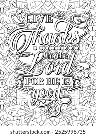 Thanksgiving Quote Coloring Page for Adults. Thanksgiving Coloring Page. Adult Mandala Coloring Page.  