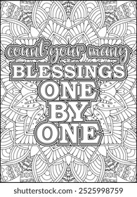 Thanksgiving Quote Coloring Page for Adults. Thanksgiving Coloring Page. Adult Mandala Coloring Page.  