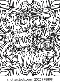 Thanksgiving Quote Coloring Page for Adults. Thanksgiving Coloring Page. Adult Mandala Coloring Page.  