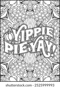 Thanksgiving Quote Coloring Page for Adults. Thanksgiving Coloring Page. Adult Mandala Coloring Page.