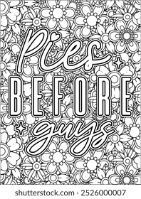 Thanksgiving Quote Coloring Page for Adults. Thanksgiving Coloring Page. Adult Mandala Coloring Page.