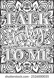 Thanksgiving Quote Coloring Page for Adults. Thanksgiving Coloring Page. Adult Mandala Coloring Page.