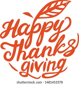 Thanksgiving red color lettering without background