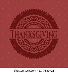 Thanksgiving red emblem. Retro