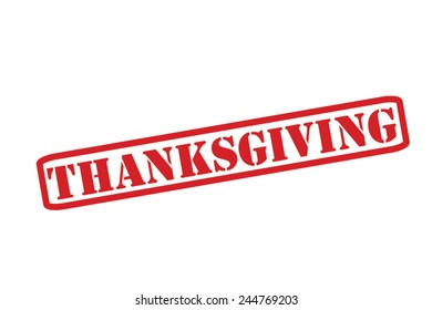 THANKSGIVING Red Rubber Stamp vector over a white background.