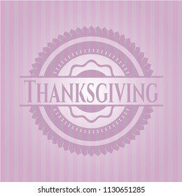 Thanksgiving retro style pink emblem