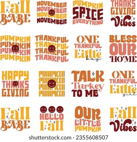 Thanksgiving retro svg design bundle and eps file