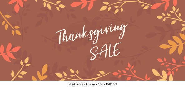 Thanksgiving Sale Cover Flyer Banner poster template vector illustration Autumn holiday greeting card