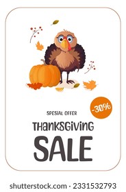 Thanksgiving sale flyer on white background