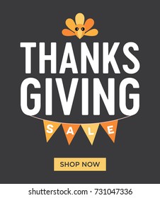 Thanksgiving Sale Sign, Sale Discount Sign, Online Exclusive Sale, Vector Illustration for shop, e-commerce, web, business, flyers, and posters
